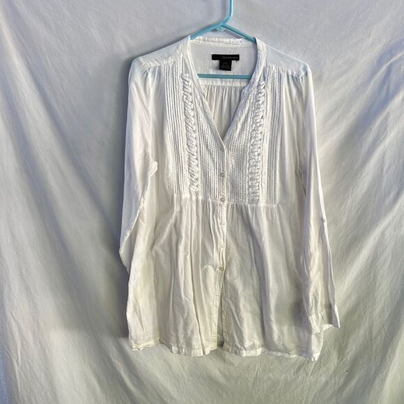 Calvin Klein button up tuxedo tunic - Picture 1 of 6